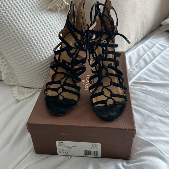 Coach Salvadora Black Suede Lace up Sandal - SIZE 8.5 - Picture 4 of 12